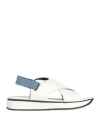 Pollini Woman Sandals White Size 8 Leather