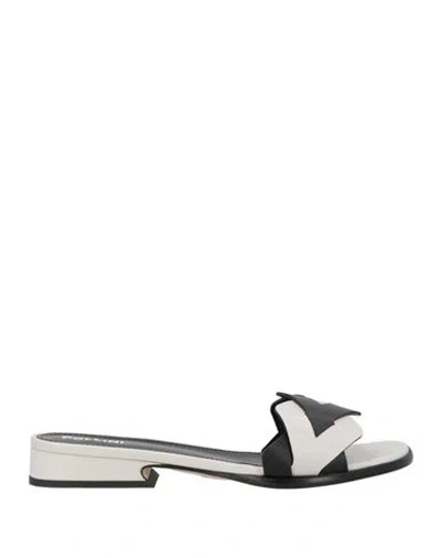 Pollini Woman Sandals White Size 8 Leather