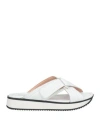 Pollini Woman Sandals White Size 8 Leather