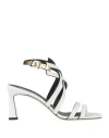 Pollini Woman Sandals White Size 8 Leather