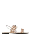 Pollini Woman Sandals White Size 8 Textile Fibers In White