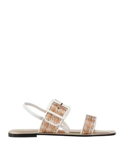 Pollini Woman Sandals White Size 8 Textile Fibers