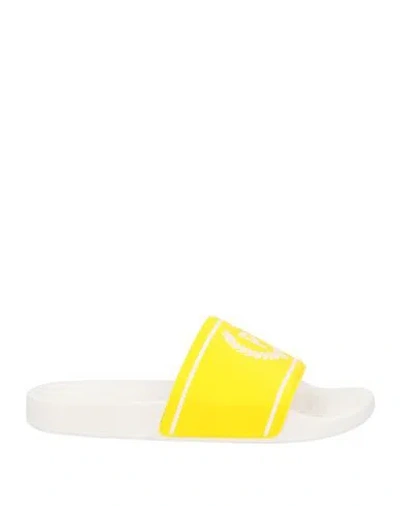Pollini Woman Sandals Yellow Size 11 Pvc - Polyvinyl Chloride In White