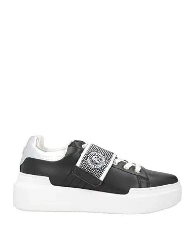 Pollini Woman Sneakers Black Size 8 Synthetisches Material In Multi