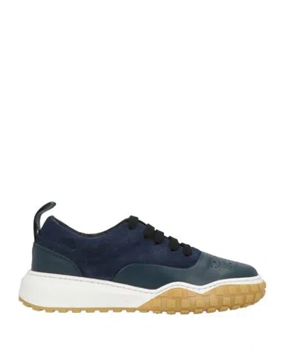 Pollini Woman Sneakers Blue Size 7 Leather, Calfskin