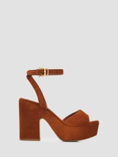 Pollini Women's 110mm Suede Platform Sandals In Brown