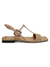 POLLINI WOMEN'S BETWEEN THE LINES WOVEN LEATHER SANDALS