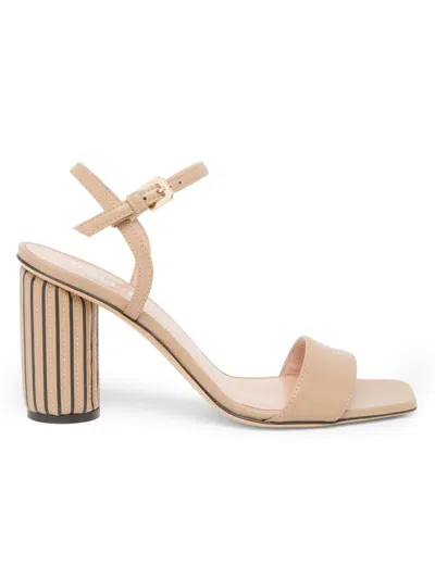 Pollini Women's Sunset 85mm Leather Sandals In Black