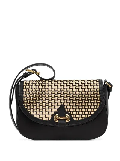 Pollini Woven-panel Cross-body Bag In Black