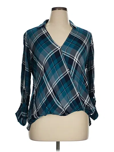 Pre-owned Polly & Esther 3/4 Sleeve Blouse In Blue