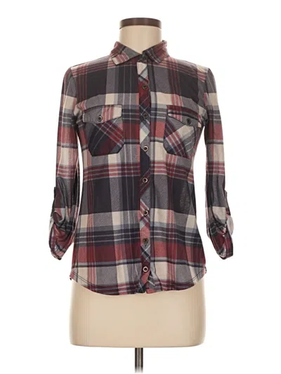 Pre-owned Polly & Esther 3/4 Sleeve Blouse In Burgundy