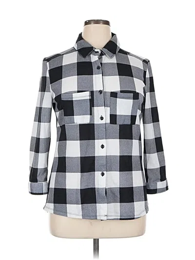 Pre-owned Polly & Esther 3/4 Sleeve Blouse In Silver