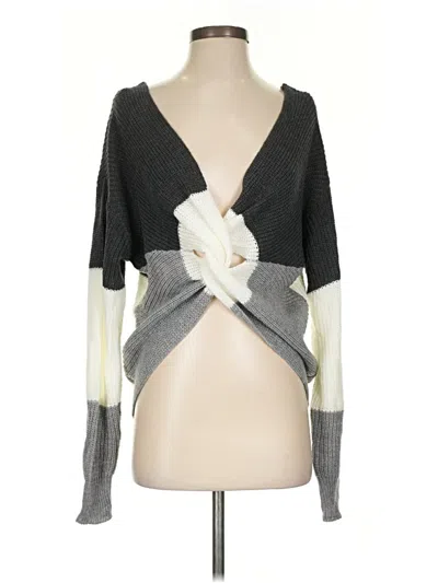 Pre-owned Polly & Esther Cardigan Sweater In Gray
