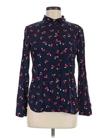 Pre-owned Polly & Esther Long Sleeve Blouse In Blue