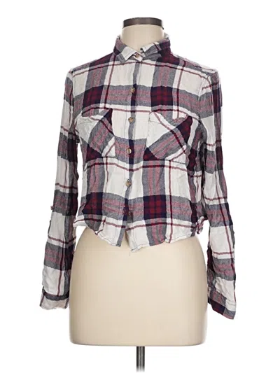 Pre-owned Polly & Esther Long Sleeve Blouse In Burgundy