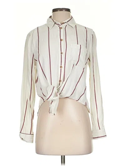 Pre-owned Polly & Esther Long Sleeve Blouse In Ivory