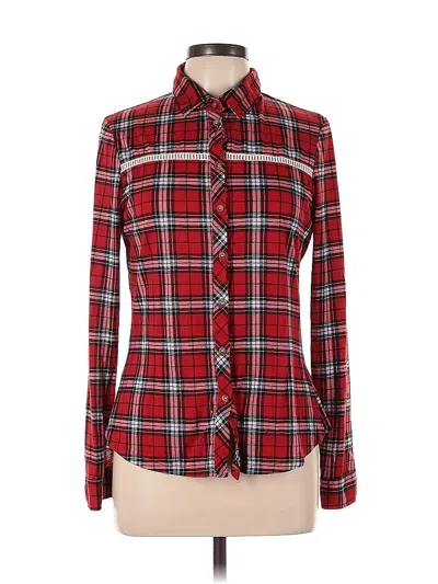 Pre-owned Polly & Esther Long Sleeve Blouse In Red