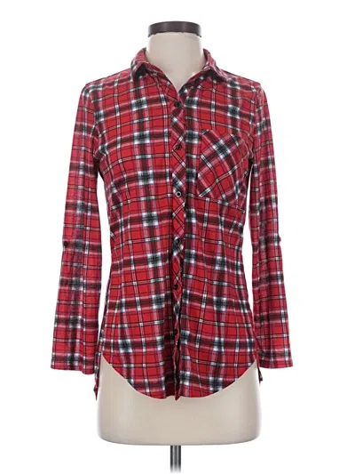 Pre-owned Polly & Esther Long Sleeve Blouse In Red