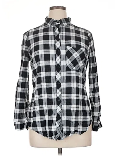 Pre-owned Polly & Esther Long Sleeve Button Down Shirt In Black