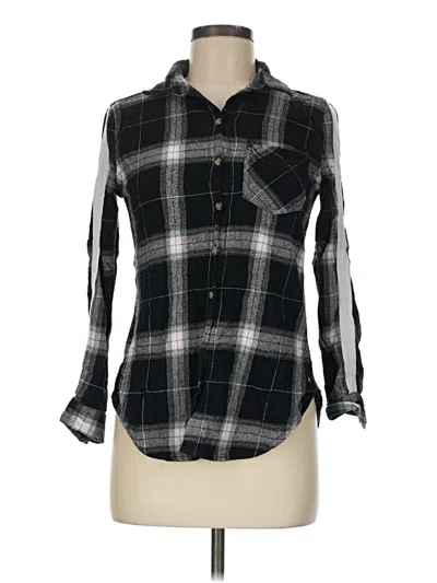 Pre-owned Polly & Esther Long Sleeve Button Down Shirt In Black
