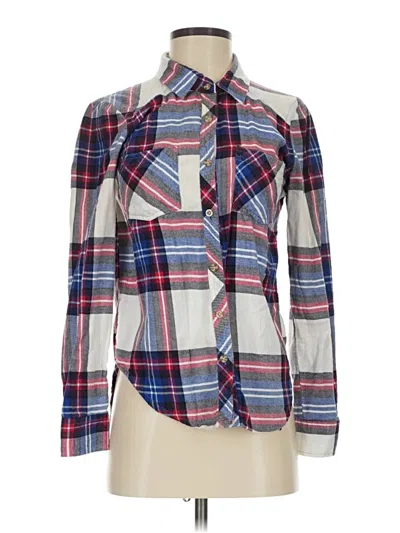 Pre-owned Polly & Esther Long Sleeve Button Down Shirt In Blue