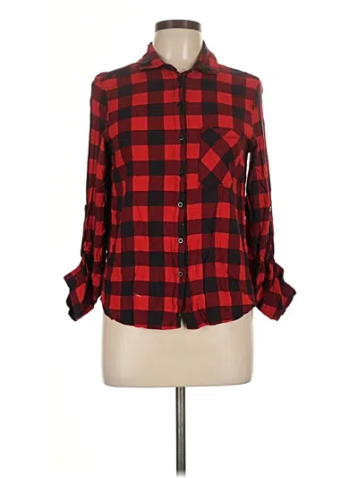 Pre-owned Polly & Esther Long Sleeve Button Down Shirt In Red