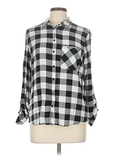 Pre-owned Polly & Esther Long Sleeve Button Down Shirt In Silver