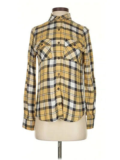Pre-owned Polly & Esther Long Sleeve Button Down Shirt In Yellow