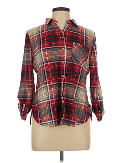Pre-owned Polly & Esther Long Sleeve Polo Shirt In Red