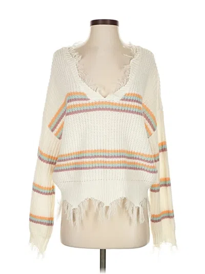 Pre-owned Polly & Esther Pullover Sweater In White