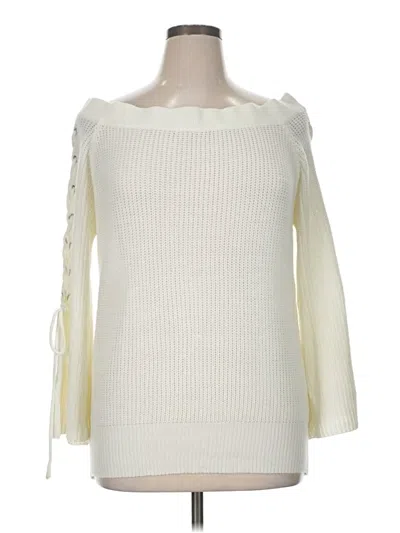 Pre-owned Polly & Esther Pullover Sweater In White