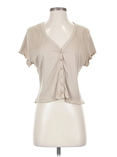 Pre-owned Polly & Esther Short Sleeve Blouse In Brown
