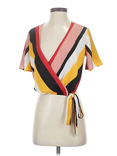 Pre-owned Polly & Esther Short Sleeve T-shirt In Yellow