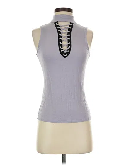 Pre-owned Polly & Esther Sleeveless Top Gray Keyhole Neckline Tops