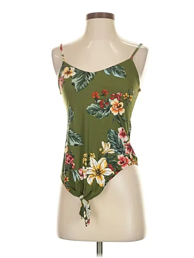 Pre-owned Polly & Esther Tank Top Green Strapless Neckline Tops