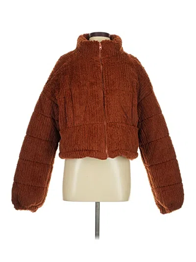 Pre-owned Polly Faux Fur Jacket In Brown