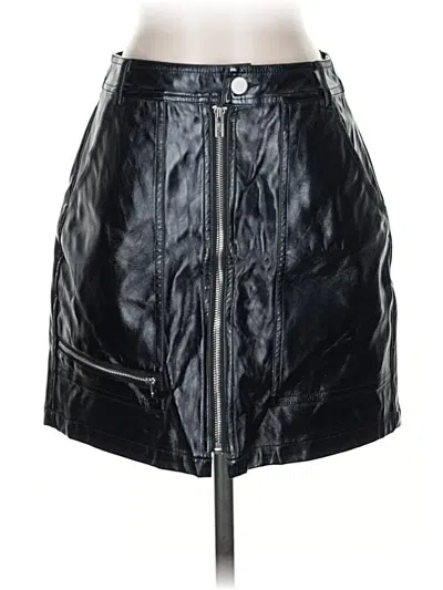 Pre-owned Polly Faux Leather Skirt In Black