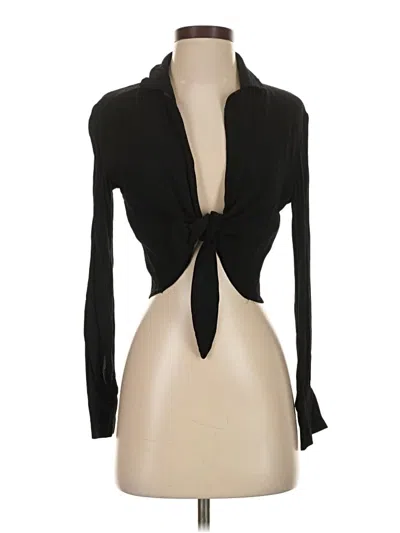 Pre-owned Polly Long Sleeve Blouse In Black