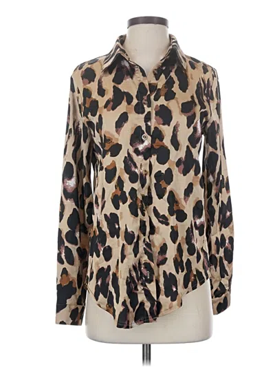Pre-owned Polly Long Sleeve Blouse In Brown