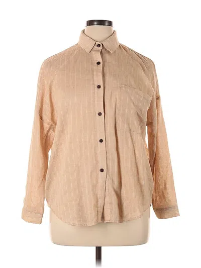 Pre-owned Polly Long Sleeve Button Down Shirt In Brown