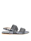 Polly Plume Leather Sandals In Black