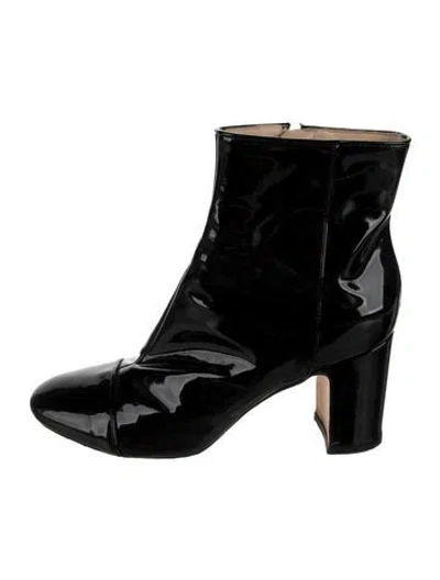 Pre-owned Polly Plume Patent Leather Boots In Black