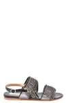 Polly Plume Leather Sandals In Black