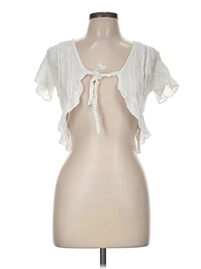 Pre-owned Polly Short Sleeve Blouse In Ivory