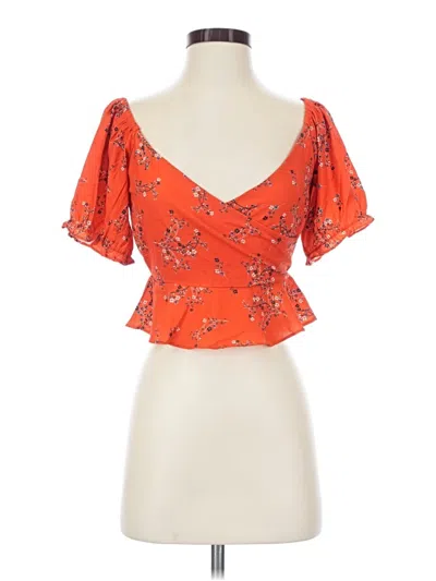 Pre-owned Polly Short Sleeve Blouse In Orange