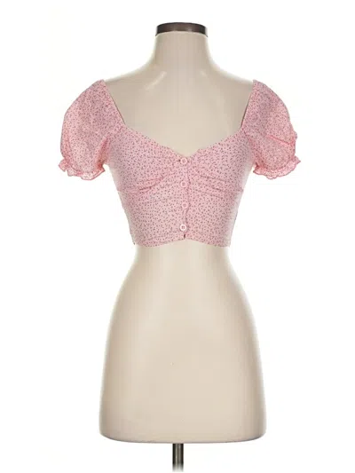 Pre-owned Polly Short Sleeve Blouse In Pink