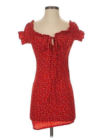 Pre-owned Polly Short Sleeve Blouse In Red