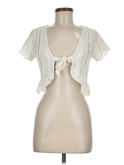 Pre-owned Polly Short Sleeve Top Ivory Sweetheart Neckline Tops