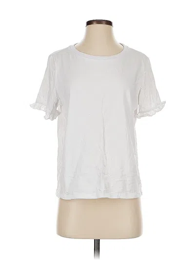 Pre-owned Polly Short Sleeve Top White Crew Neck Tops