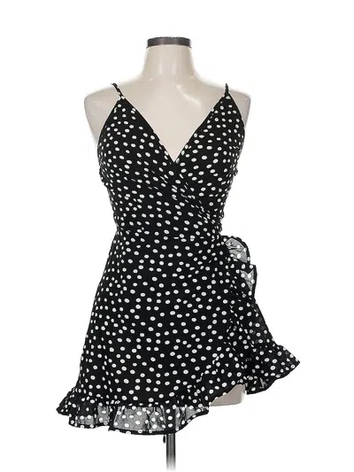 Pre-owned Polly Sleeveless Top Black Plunge Neckline Tops
